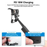 TELESIN 10000mAh Rechargeable Selfie Stick with USB-C Charging Cable for Action Cameras/ Phones - Image 5