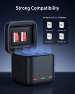 TELESIN Triple USB Charging Case with Type-C Cord for GoPro Hero 12,11,10,9 - Image 2