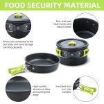 DS-308 Camping Cookware Set - Lightweight, Non-Stick Kettle, Pots, and Pans Mess Kit with Bowls and Soup Spoon for Outdoor Cooking, Backpacking, and Picnic,Multifunctional - Image 4