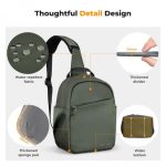 Camera Sling Bag Small Camera Crossbody Shoulder Backpack DSLR/SLR/Mirrorless Camera Compact Case Photography Bags 5L - Urban Wander 08 (Green) SKU: KF13.171V2 - Image 4