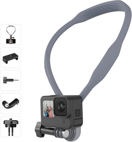 TELESIN Magnetic Neck Holder Mount for Action Cameras/ Phones