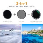 K&F Concept 43mm Nano-X Variable ND2-32 +CPL Circular Polarizing Filter (2 in 1) - KF01.2049V1 - Image 2